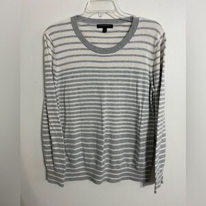 Banana Republic Gray and White striped sweater Size Large